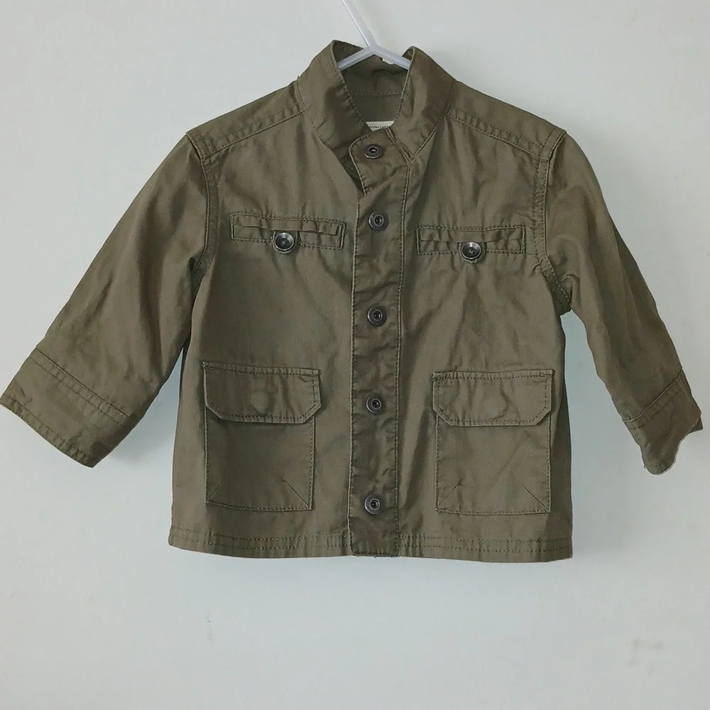 Oshkosh B'gosh Genuine Kids Snap on Khaki green Jacket |‎ Size 12M